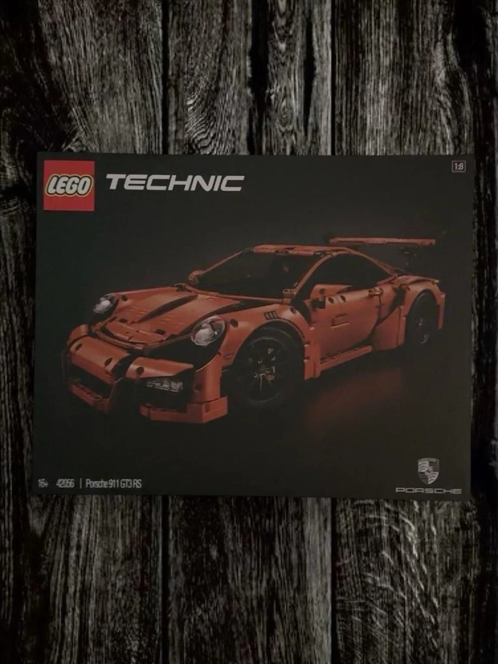 LEGO Technic Orange Sports Car Model with Black Accents